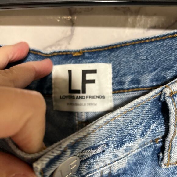 Lovers + Friends Devon High Waist Denim Cutoff Shorts in Islandia - Picture 6 of 12